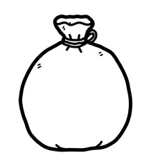 garbage bag / cartoon vector and illustration, black and white, hand drawn, sketch style, isolated on white background.