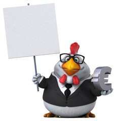 Fun chicken - 3D Illustration