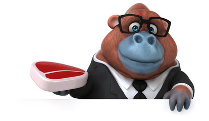 Naklejka premium Fun Orang Outan - 3D Illustration