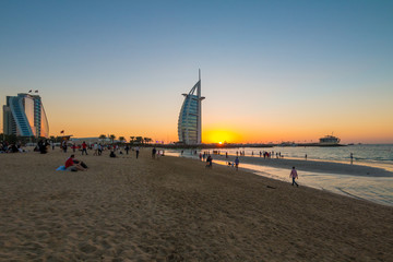 People waiting for new year celebration at the beach in last day of the year. The world's first...