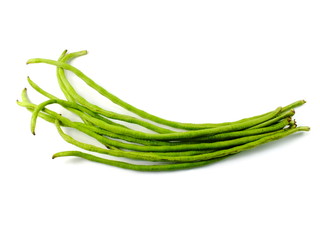 green yard long bean isolated on white background