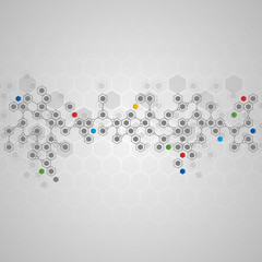 Connected hexagonal cells background