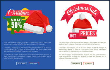 Online Web Page Christmas Sale and Santa Claus Hat