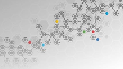 Connected hexagonal cells background