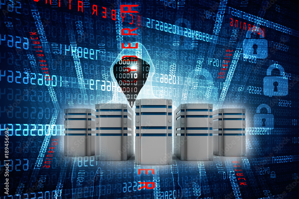 Poster 3d rendering database storage illustration