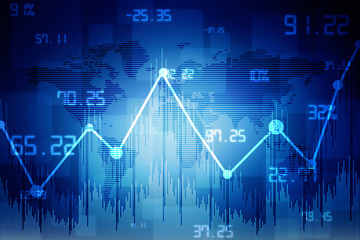 2d rendering Stock market online business concept. business Graph 