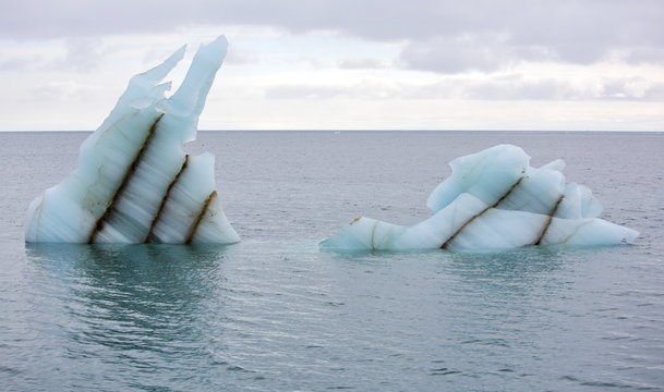Melting icebergs in Arctic ocean
