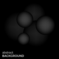 Abstract vector background of black balls. Background of geometric shapes.
