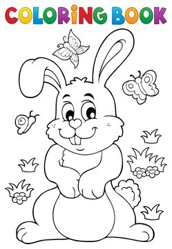 Coloring book rabbit theme 7