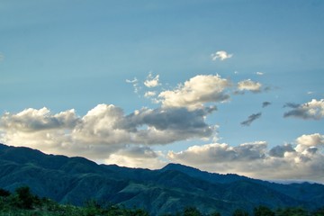 sunny sunset on the mountain