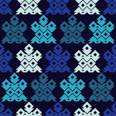 Ethnic boho seamless pattern. Embroidery on fabric. Scribble texture. Folk motif. Textile rapport.