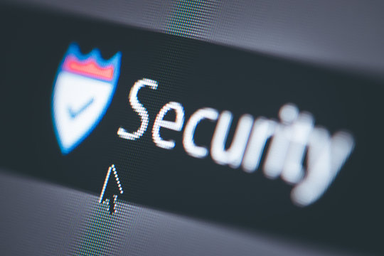 Security Schriftzug Auf Bildschirm, Pixel Und Symbol