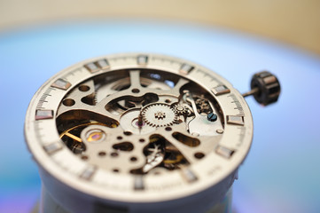 Detail of watch machinery.