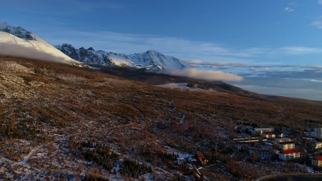 Aerial drone morning view of Tatra Mountains, Slovakia
