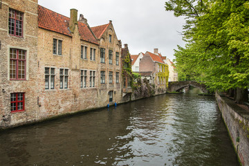 Canal at the medieval city of Brugge Belgium.