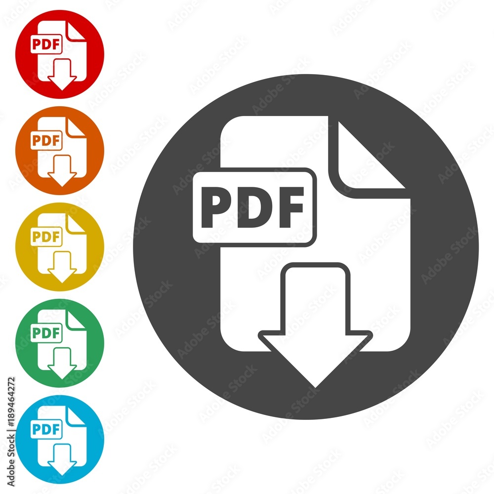 Poster pdf digital document file format flat vector icon, vector pdf download symbol