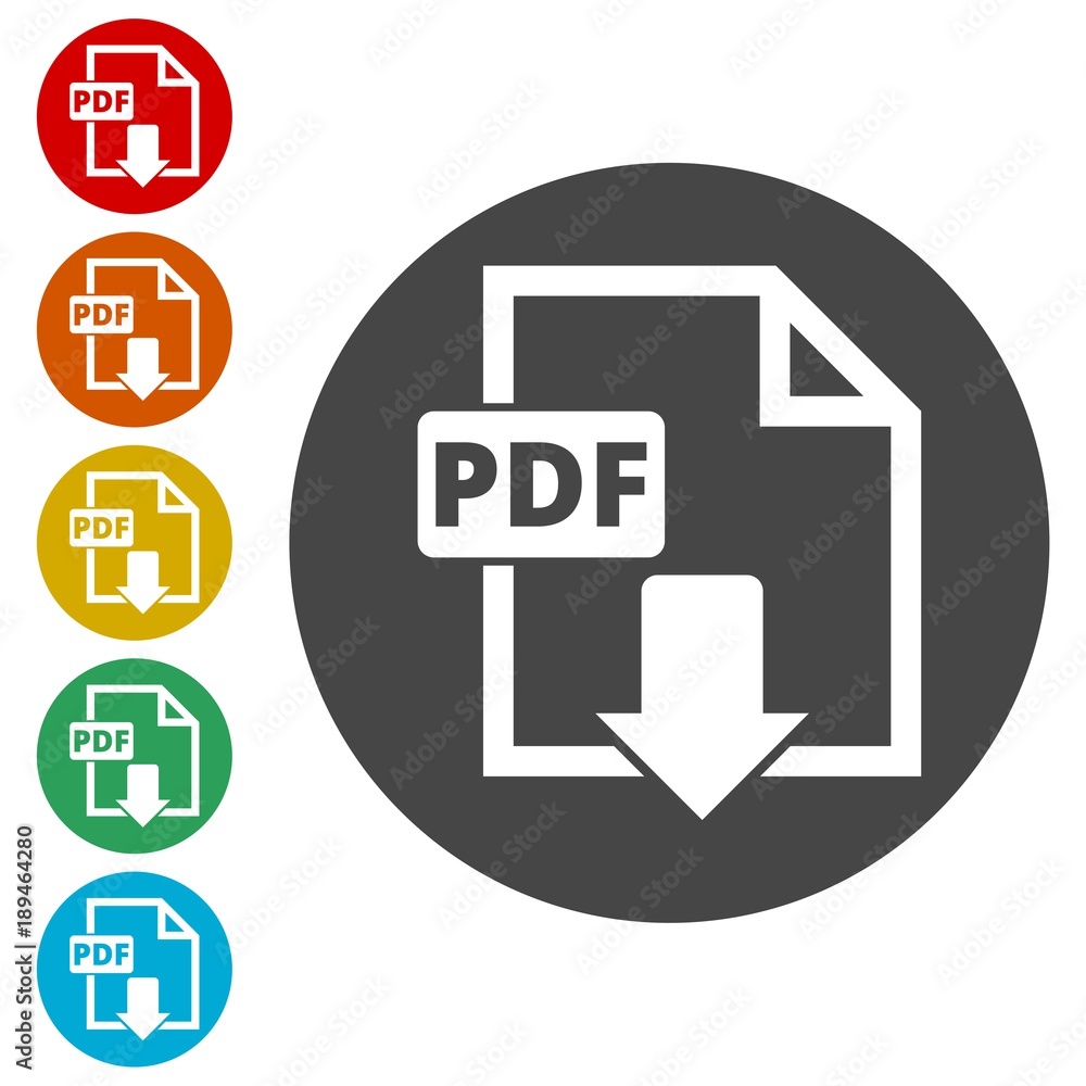 Poster pdf digital document file format flat vector icon, vector pdf download symbol