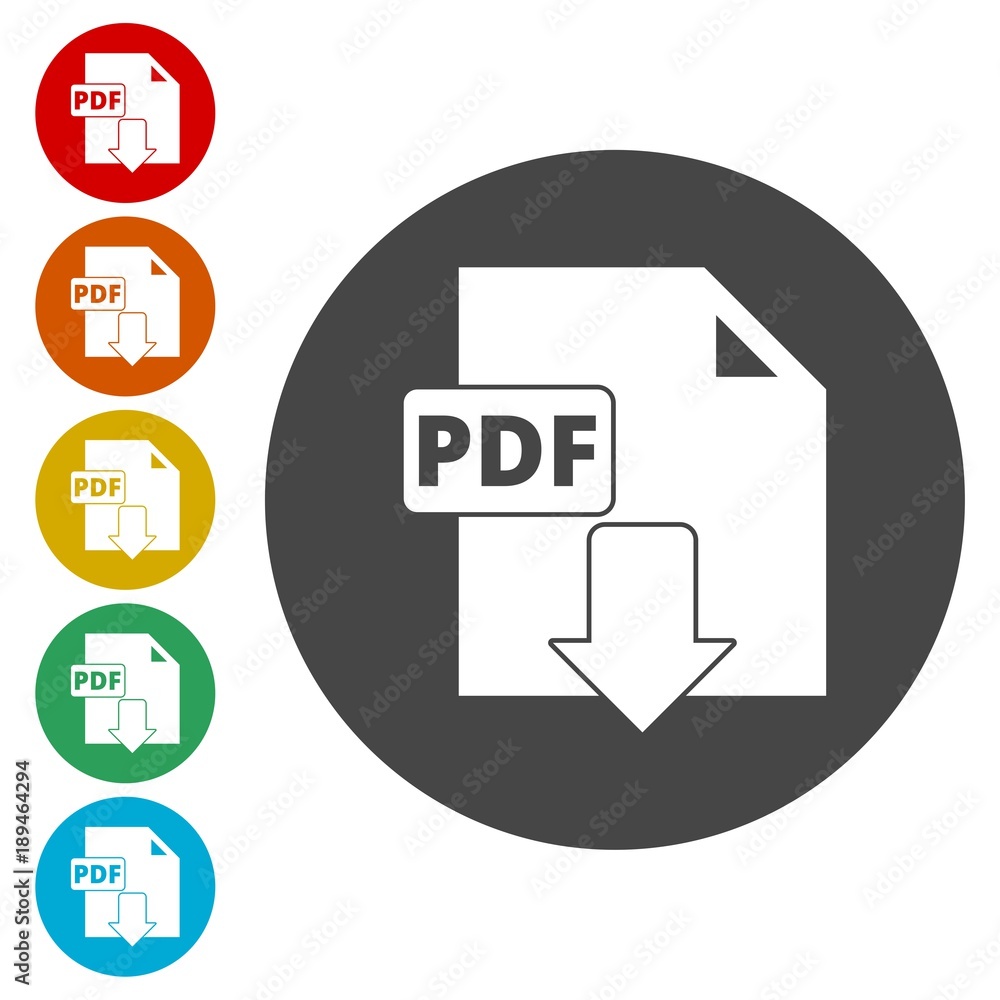 Poster pdf digital document file format flat vector icon, vector pdf download symbol
