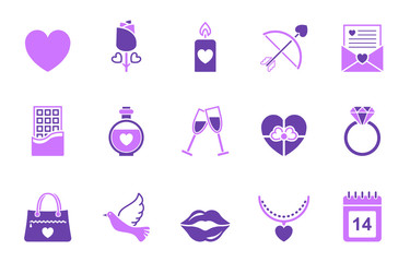 Valentinstag Iconset - Lila