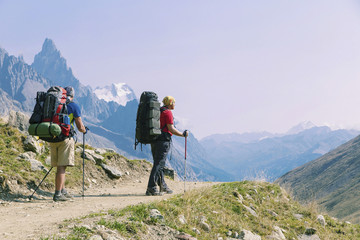 Fototapeta premium The Tour du Mont Blanc is a unique trek of approximately 200km around Mont Blanc that can be completed in between 7 and 10 days passing through Italy, Switzerland and France.