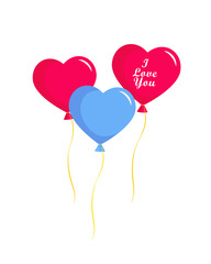Fototapeta na wymiar Valentines day, balloons hearts