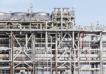 Fototapeta na wymiar Industrial view at oil refinery plant form industry zone