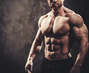 Foto op Plexiglas Man showing his muscular body © Nejron Photo