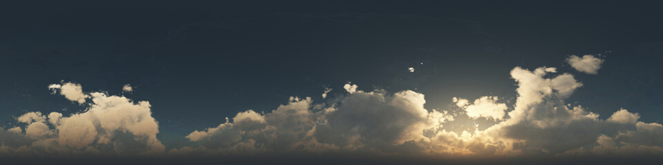 360 degree seamless panorama of clouds on blue sky