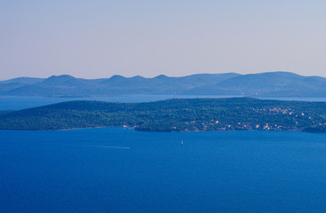 Fototapeta na wymiar Croatian costline with scenic hills
