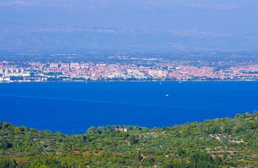 Croatian costline with scenic hills
