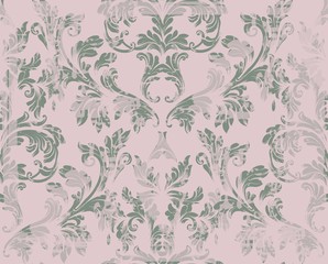Fototapeta na wymiar Vintage Damask pattern Vector ornament decor. Baroque grunge background textures. Royal victorian trendy designs