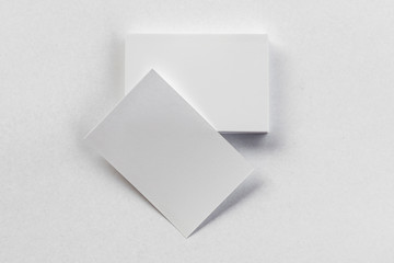 business card stack on paper white background
