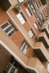 Multi-storey houses in the city as a background