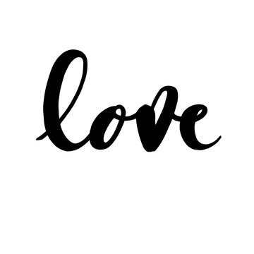 Love - unique handdrawn typography poster. Vector art for congratulation cards, invitations and flyers.