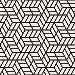 Vector seamless stripes pattern. Modern stylish texture with monochrome trellis. Repeating geometric hexagonal grid. Simple lattice design.