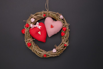 Happy Valentines Day love celebration in a rustic style isolated.