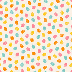 Easter seamless pattern with colorful eggs