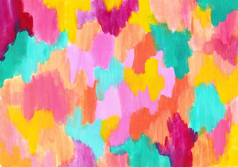 Colorful abstract painted background drawn by acrylic paints