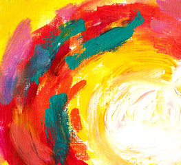 Colorful abstract painted background drawn by acrylic paints