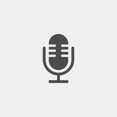 Microphone flat vector icon