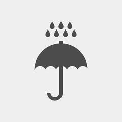 Umbrella flat vector icon. Afraid of water vector sign