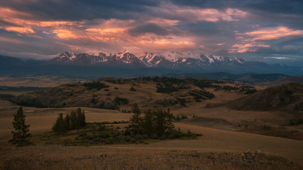View of Chuya ridge of Altai mountains, West Siberia, Russia