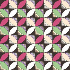 Abstract seamless stripe geometric pattern like leaves and flowers