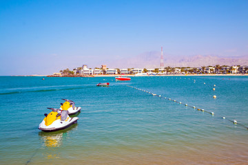 Water scooter on the beach