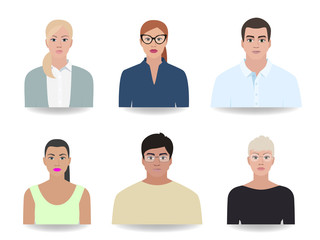 People of different portraits, icons vector illustration