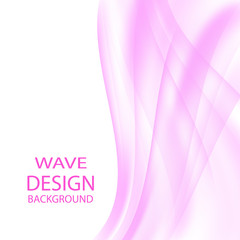 Vector abstract pink and white background. Soft pink waves.