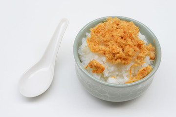 dried shredded pork and white rice porridge
