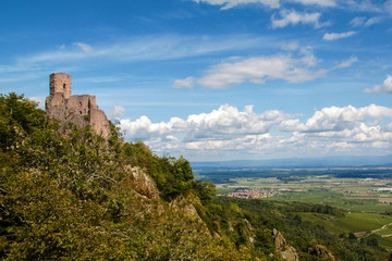 Fototapeta na wymiar Ribeauvillé. Château Giersberg, Haut Rhin, Alsace. Grand Est