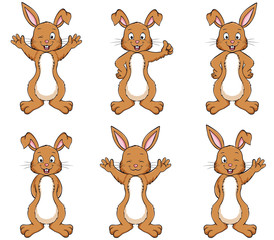 Collection of cute easter bunnies 
