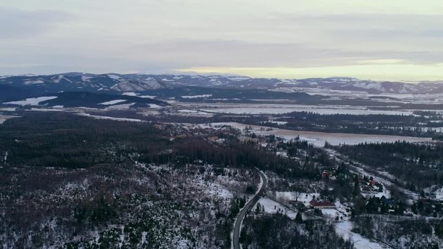 Aerial drone view of Tatra Mountains, Slovakia
